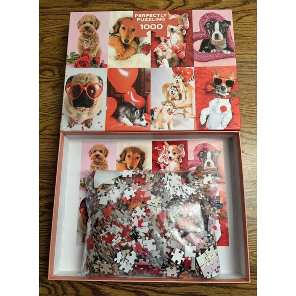 "Perfectly Puzzling" 1000 pc Puzzle Dog Photographic Valentine Includes Poster - Picture 6 of 7